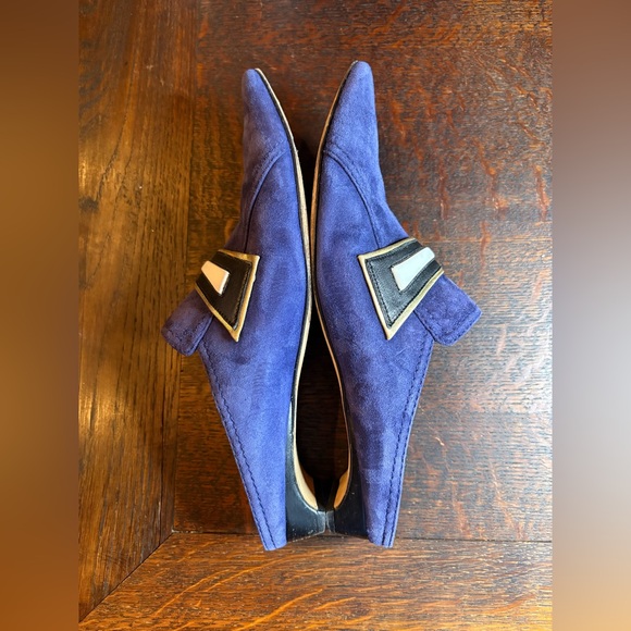 Derek Lam- Blue Suede Mules. Size 39.5 - Picture 8 of 9